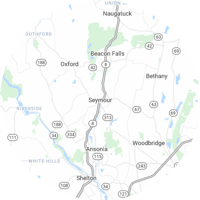 Best moving companies in Seymour, CT map