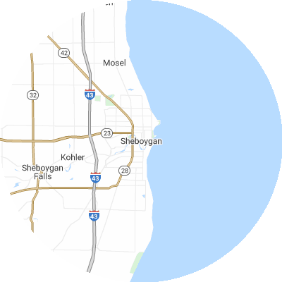 Best lawn care companies in Sheboygan, WI map