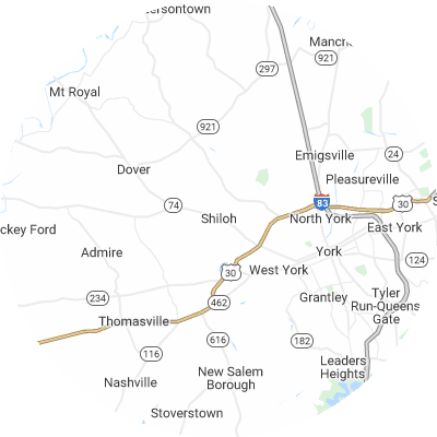 Best moving companies in Shiloh, PA map
