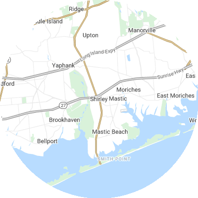 Best lawn care companies in Shirley, NY map