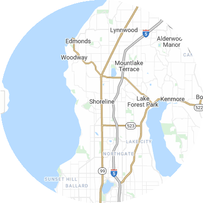 Best moving companies in Shoreline, WA map