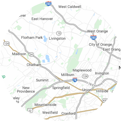 Best moving companies in Short Hills, NJ map