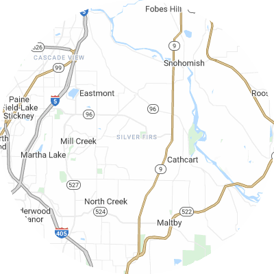 Best window replacement companies in Silver Firs, WA map