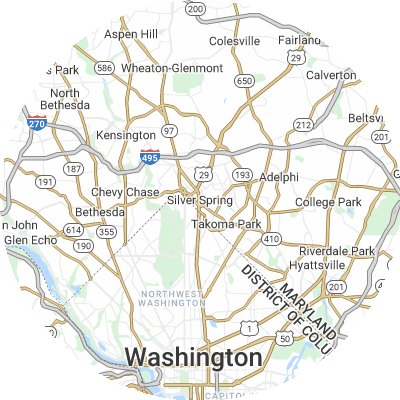 Best roofers in Silver Spring, MD map