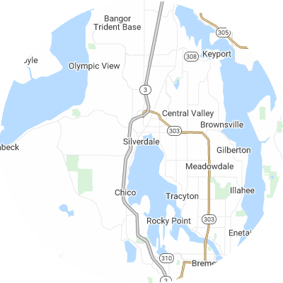 Best window replacement companies in Silverdale, WA map