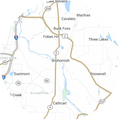 Best roofers in Snohomish, WA map