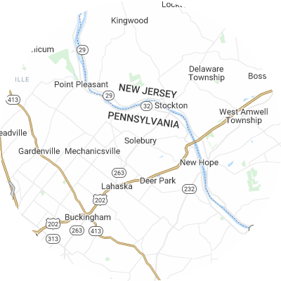 Best moving companies in Solebury, PA map