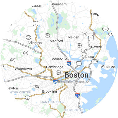 Best roofing companies in Somerville, MA map