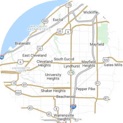 Best lawn care companies in South Euclid, OH map