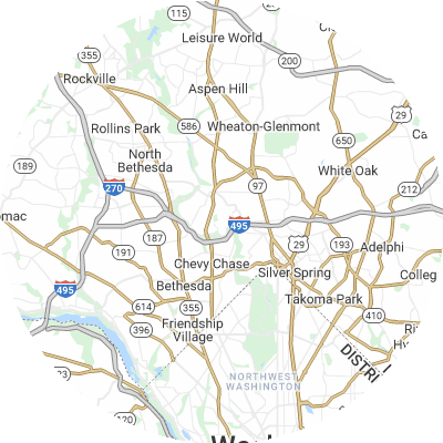 Best moving companies in South Kensington, MD map