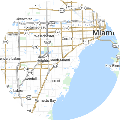 Best pest companies in South Miami, FL map