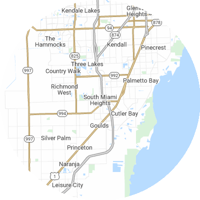 Best lawn companies in South Miami Heights, FL map