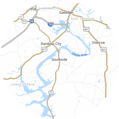 Best moving companies in Southside, AL map