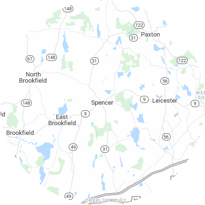 Best lawn care companies in Spencer, MA map