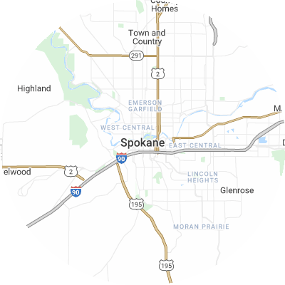Best roofing companies in Spokane, WA map