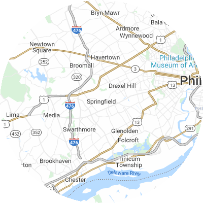 Best Electricians in Springfield, PA map