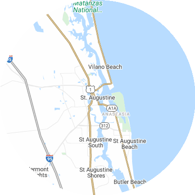 Best roofers in St. Augustine, FL map