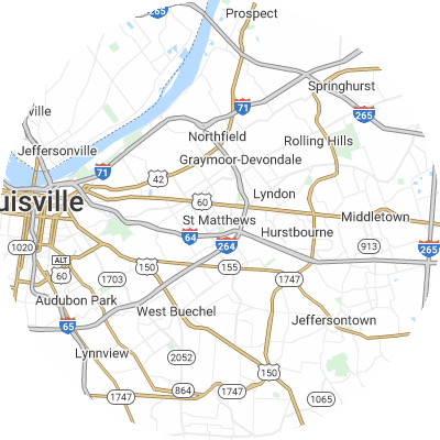 Best moving companies in St Matthews, KY map