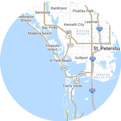 Best pest control companies in St. Pete Beach, FL map