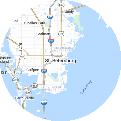 Best pest control companies in St. Petersburg, FL map