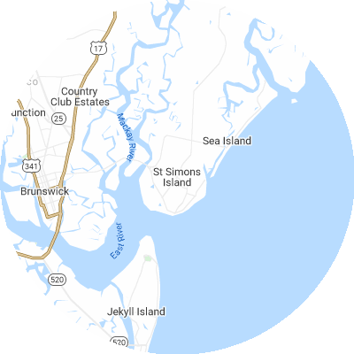 Best roofers in St. Simons, GA map