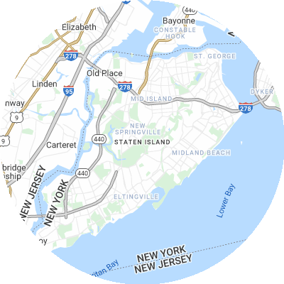 Best roofers in Staten Island, NY map