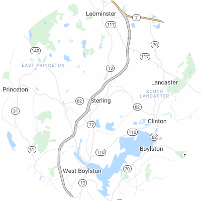 Best lawn care companies in Sterling, MA map