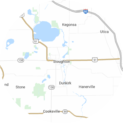 Best roofers in Stoughton, WI map