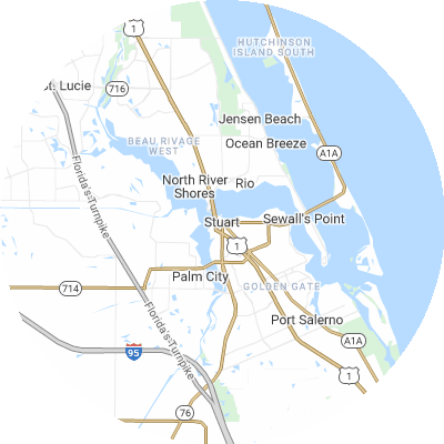 Best pest control companies in Stuart, FL map