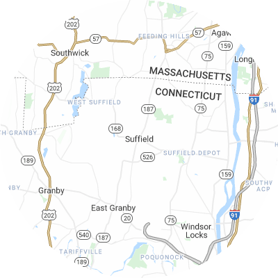 Best moving companies in Suffield, CT map