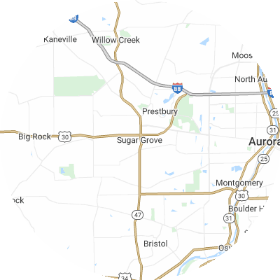 Best moving companies in Sugar Grove, IL map