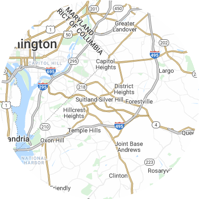 Best moving companies in Suitland, MD map