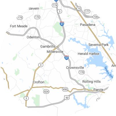 Best moving companies in Summerfield, MD map