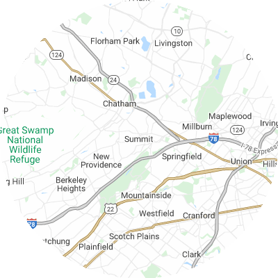 Best window replacement companies in Summit, NJ map