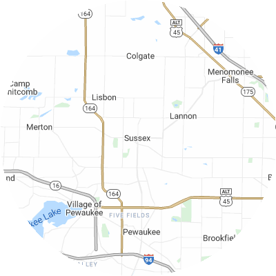 Best plumbers in Sussex, WI map