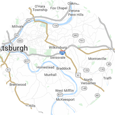 Best moving companies in Swissvale, PA map