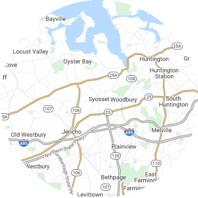 Best lawn care companies in Syosset, NY map