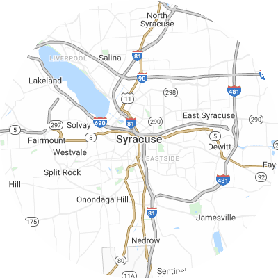 Best lawn companies in Syracuse, NY map