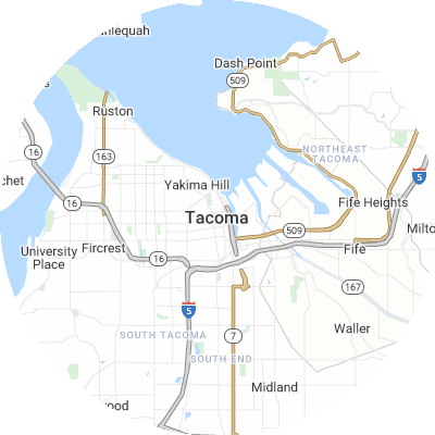 Best roofing companies in Tacoma, WA map