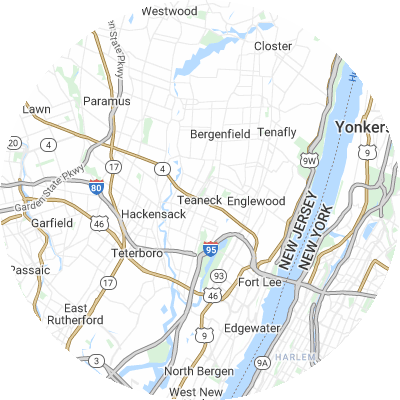 Best window replacement companies in Teaneck, NJ map
