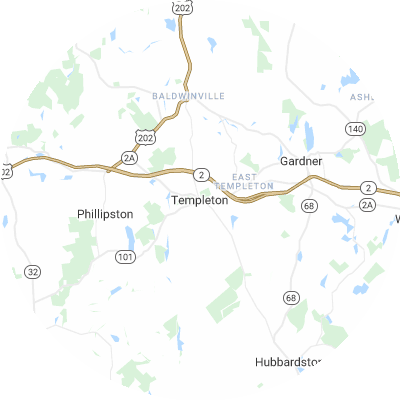 Best window replacement companies in Templeton, MA map