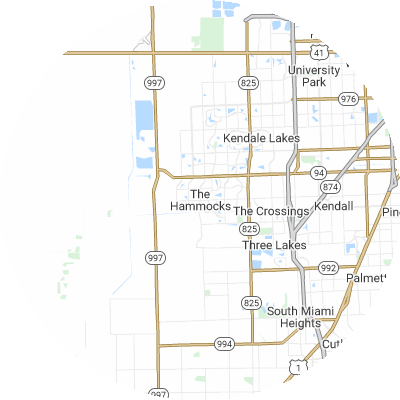 Best pest control companies in The Hammocks, FL map