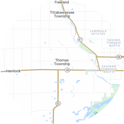 Best roofers in Thomas, MI map