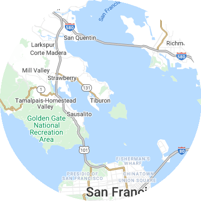 Best lawn care companies in Tiburon, CA map
