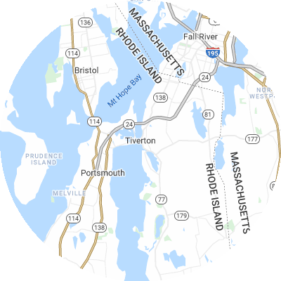 Best roofers in Tiverton, RI map