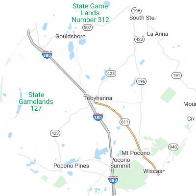 Best moving companies in Tobyhanna, PA map