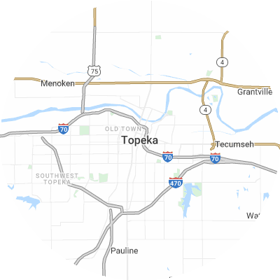 Best moving companies in Topeka, KS map