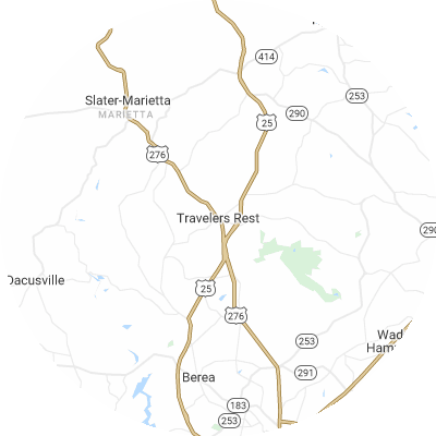 Best concrete companies in Travelers Rest, SC map