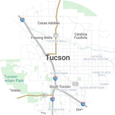 Best roofing companies in Tucson, AZ map