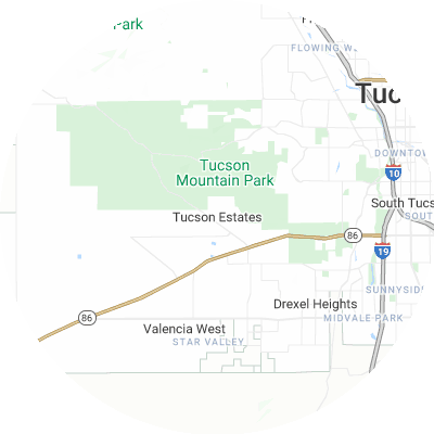 Best roofers in Tucson Estates, AZ map